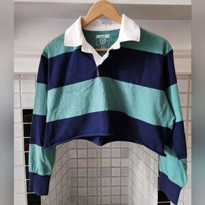 AMERICAN EAGLE cropped striped rugby shirt